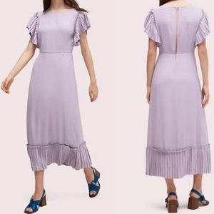 Kate Spade Crepe Cottagecore Dress Midi Soft Purple